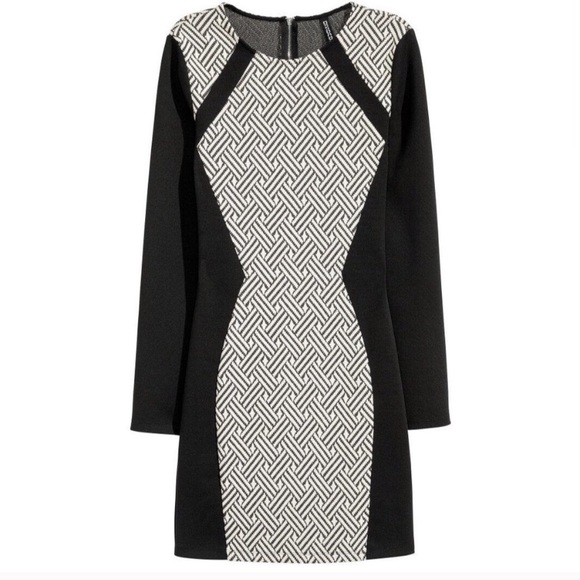 ✨ BLACK AND WHITE BODYCON H&M DRESS ✨ - Picture 5 of 7